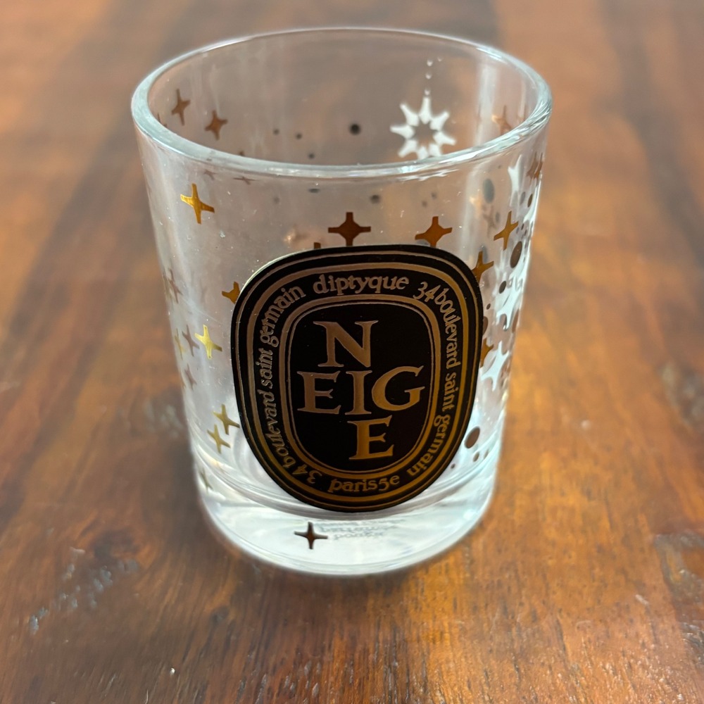 Diptyque Neige Empty Candle Jar 70g 2.4oz Holiday Edition Star Glass Vessel